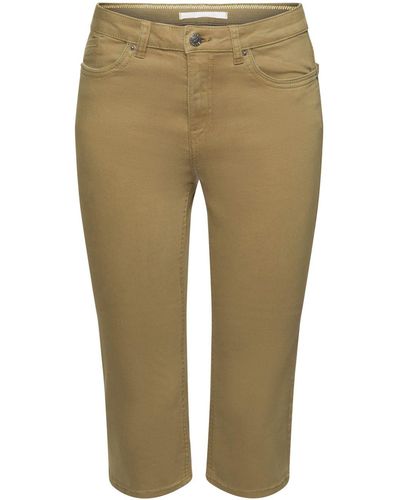 Esprit Capri-Jeans mit mittelhohem Bund - Grün