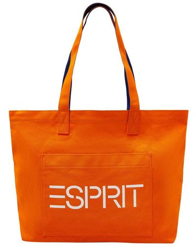 Esprit Tote Bag aus Baumwolle mit Logodesign - Orange