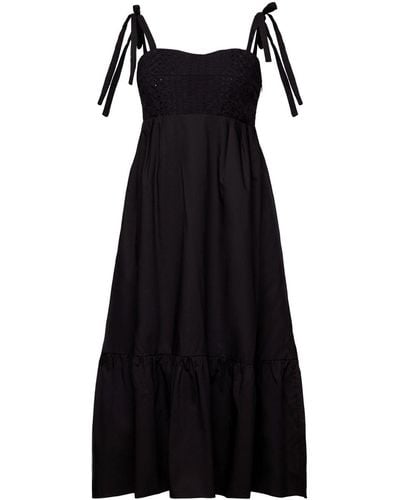 Esprit Midi-jurk Met Borduursel - Zwart