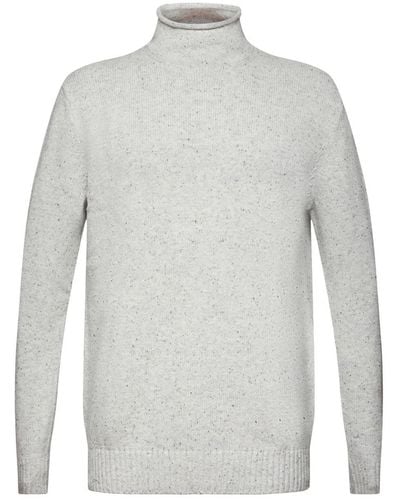 Esprit Pullover mit Stehkragen aus Wollmix - Grau