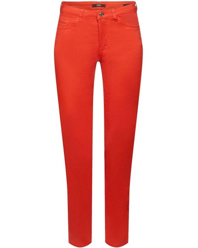 Esprit Slim Fit-jeans Met Middelhoge Taille - Rood