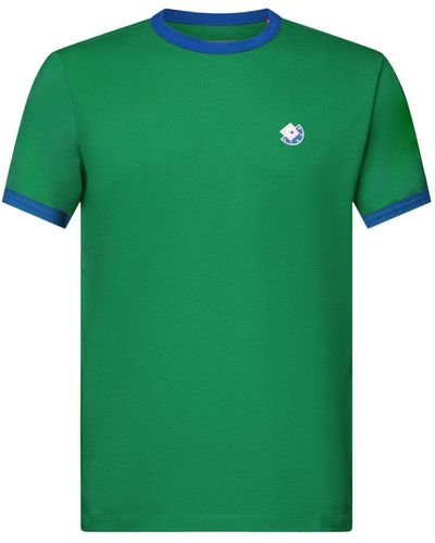 Esprit Katoenen T-shirt Met Ronde Hals En Logo - Groen
