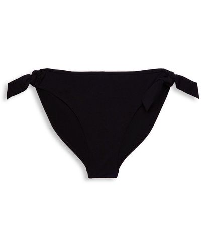 Esprit Bas de bikini texturé avec liens à nouer - Noir
