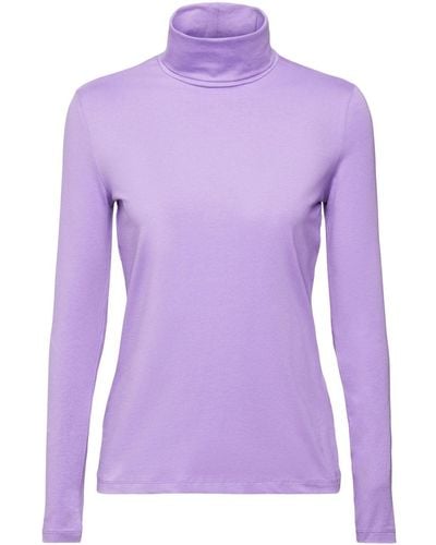 Esprit T-shirt à manches longues à col roulé - Violet
