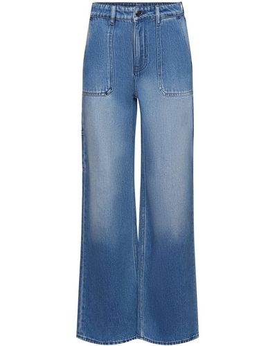 Esprit Carpenter Jeans Met Hoge Taille - Blauw