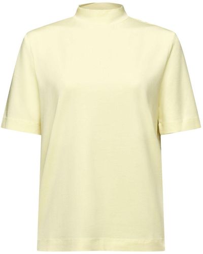 Esprit Jersey T-shirt Met gesuggereerde Hals - Geel