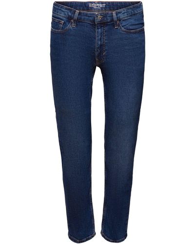 Esprit Gerecycled: Straight Fit Jeans - Blauw