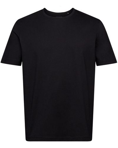 Esprit T-shirt Van Pima Katoen-jersey Met Ronde Hals - Zwart