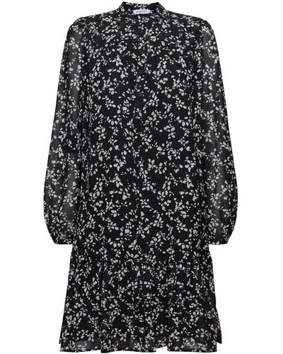 Esprit Chiffon Mini-jurk Met Print - Zwart