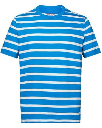 Esprit Gestreept T-shirt Van Katoen-jersey - Blauw