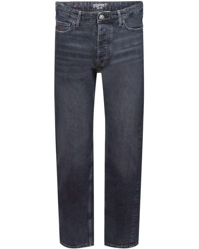 Esprit Lockere Retro-Jeans mit mittlerer Bundhöhe - Blau
