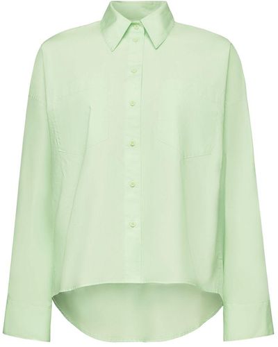 Esprit Overhemd Van Katoen-popeline Met Knoopsluiting - Groen