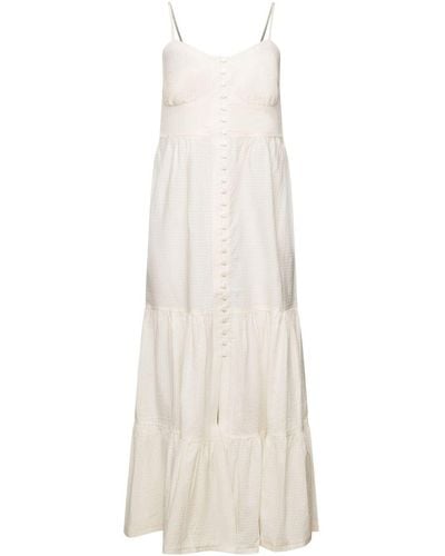 Esprit Gelaagde Maxi-jurk Met Knopen Aan De Voorkant - Wit