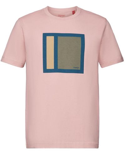 Esprit T-shirt graphique en jersey de coton - Rose