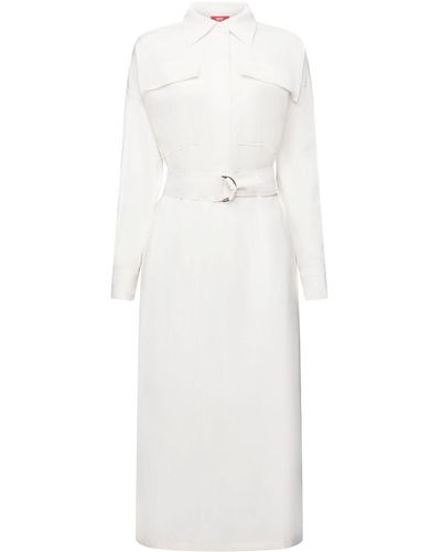Esprit Robe-chemise oversize de longueur midi - Blanc