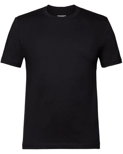 Esprit T-shirt Van Pima Katoen-jersey Met Ronde Hals - Zwart