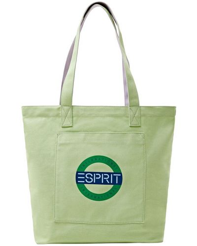 Esprit Tote Bag aus Baumwolle mit Logodesign - Grün