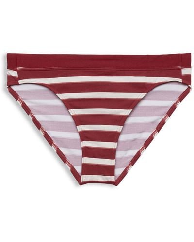 Esprit Bas de bikini mini rayé - Rouge