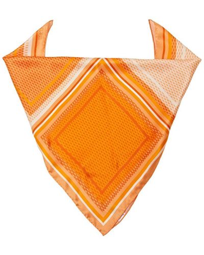 Esprit Quadratische Seiden-Bandana mit Print - Orange