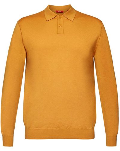 Esprit Pull-over en laine de style polo - Orange
