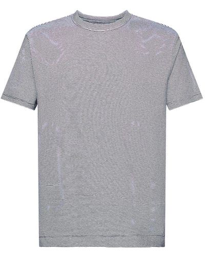 Esprit T-shirt en jersey rayé - Gris