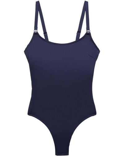 Esprit Recycelt: Unwattierter Badeanzug mit Bügeln - Blau