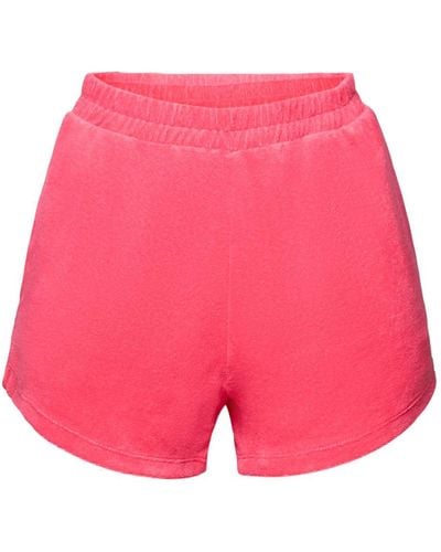 Esprit Recycelt: Strand-Shorts aus Frottee - Pink