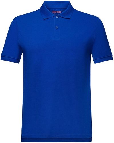 Esprit Poloshirt Van Pimakatoen-piqué - Blauw