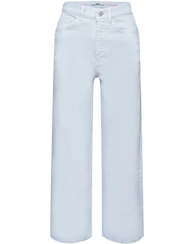 Esprit Pantalon taille haute à jambes droites - Bleu
