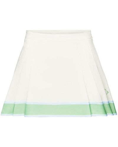 Esprit Mini-jupe short plissée de coupe trapèze - Blanc