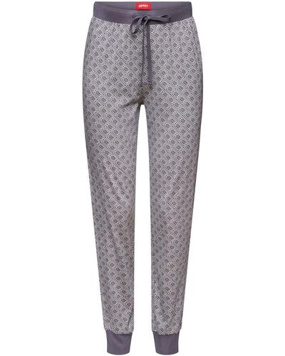 Esprit Pantalon de pyjama en jersey à imprimé - Gris
