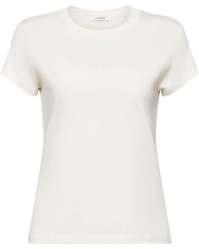Esprit Logo-T-Shirt mit Rundhalsausschnitt aus Baumwolle - Weiß