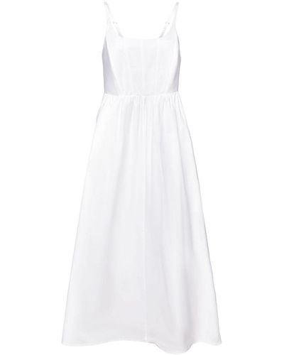 Esprit Popeline Midi-jurk Met Baleinen - Wit