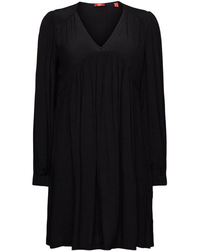Esprit Mini-robe en mousseline froissée - Noir