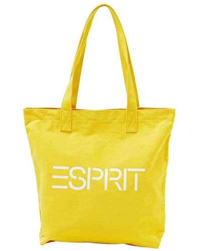Esprit Canvas Tote Bag Met Logo - Geel