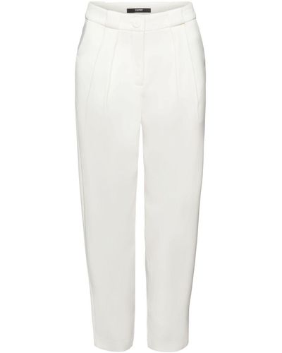 Esprit Cropped Broek Van Twill Voor Het Voorjaar - Wit