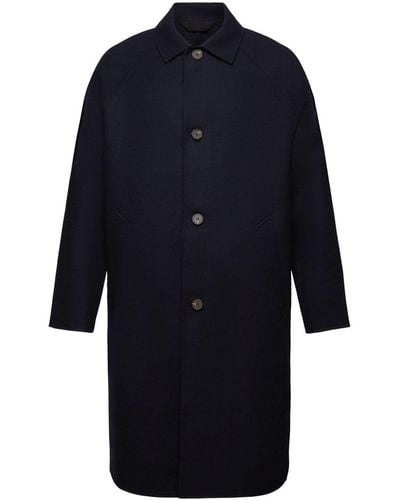 Esprit Langmantel Mac Coat aus Wolle - Blau