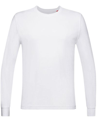 Esprit T-shirt à col rond et manches longues - Blanc