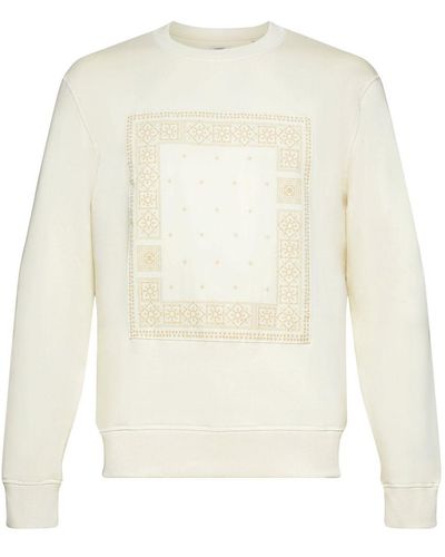 Esprit Sweatshirt Met Print Op De Voorkant - Wit