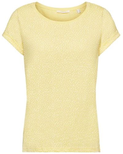 Esprit T-shirt Met Motief All-over - Geel