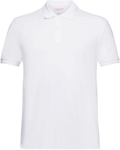 Esprit Piqué-Poloshirt aus Pima-Baumwolle - Weiß