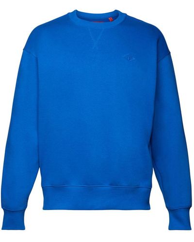Esprit Sweatshirt Met Logoborduursel - Blauw