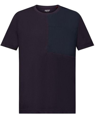 Esprit Jersey T-shirt Met Borstzak - Blauw