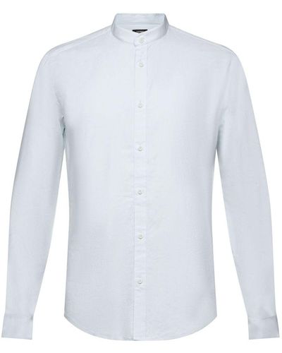 Esprit Slim Fit T-shirt Met Opstaande Kraag - Wit
