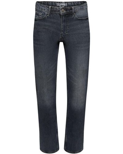Esprit Retro Rechte Jeans Met Middelhoge Taille - Blauw
