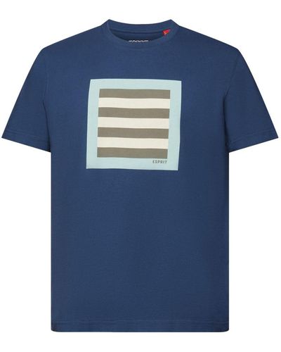 Esprit T-shirt graphique en jersey de coton - Bleu