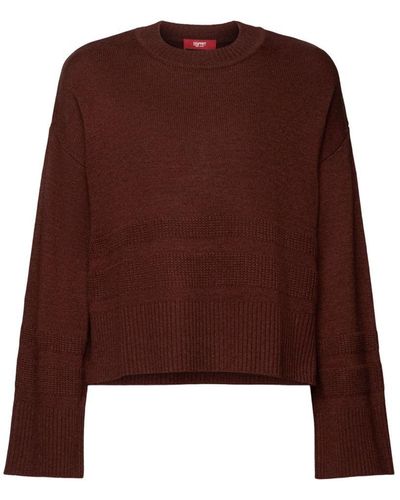 Esprit Boxy Sweater Met Ronde Hals - Bruin