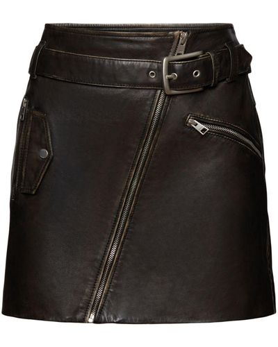 Esprit Mini-jupe à zip asymétrique - Noir