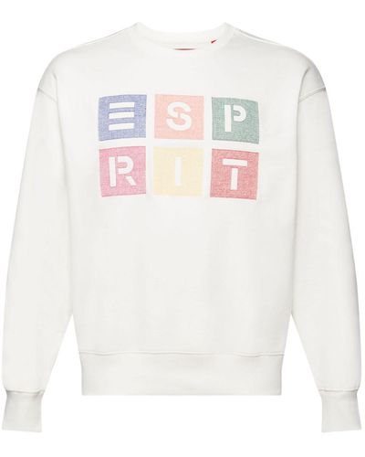 Esprit Sweatshirt Met Logo Van Organic Cotton - Wit
