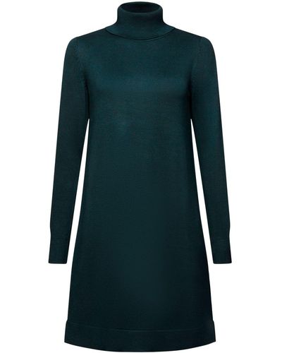 Esprit Gebreide Mini-jurk Met Turtleneck - Blauw